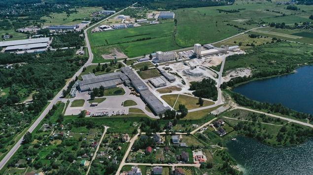Aerial view of village